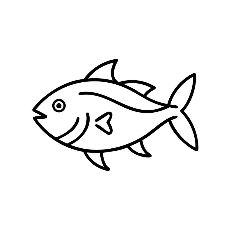 Simple Tuna Design Tuna Svg Png: Minimalist Cut Design for Cricut Silhouette - Etsy