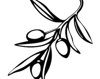 Ramo de Oliveira SVG PNG: Design minimalista para recorte em Cricut e Silhouette