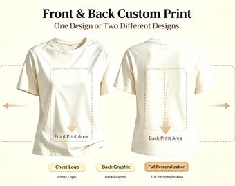 Custom Photo T-Shirt, Front & Back Print, Couple Family Pet Hometown Tee