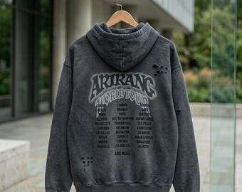 Sudadera con capucha BTS Arirang World Tour Kpop Sudadera tipo jersey para fans de la música coreana Ropa urbana Regalo Unisex