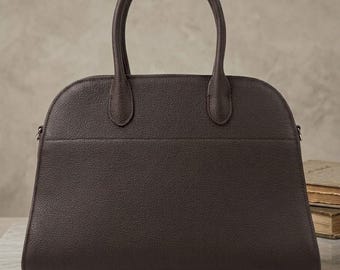 Borsa da lavoro classica in pelle martellata, resistente, elegante, da ufficio, per tutti i giorni, per laptop