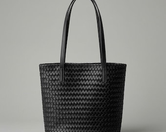 Borsa tote in vera pelle intrecciata a mano: borsa a tracolla di lusso per donna