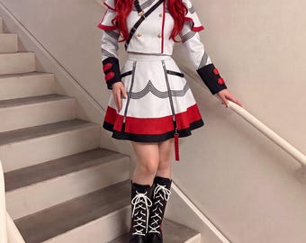 Anime Cosplay Costume for Women, Gothic Military Uniform Dress, Academy Outfit for Comic Con, Halloween Costume, Cosplay Gift for Her