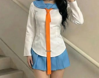 Japanese Sailor School Uniform for Women, Anime Seifuku JK Uniform Cosplay, Pleated Skirt Sailor Set, Halloween Anime Convention Costume