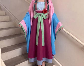 Roze blauwe hanfu-jurk voor dames, Chinees cosplaykostuum, outfit nieuwjaarscadeau