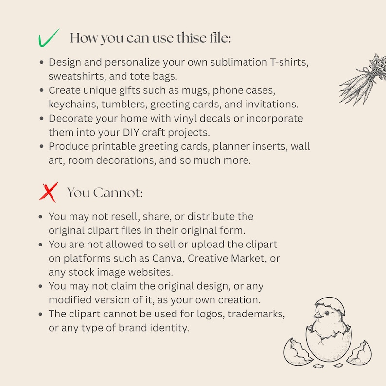 Easter Bunny Clipart Collection, Hand Drawn Line Art (digital Download ...