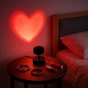 Heart Projector Light | Romantic Red Glow, USB Powered, Bedroom Ambiance, Photography Background