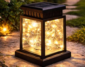 Solar Star Palace Lantern, Copper Wire LED Outdoor Garden Light