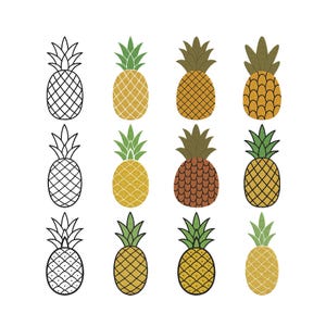 Ananas borduurwerk ontwerpbundel, tropische stoffen machineborduurwerk (directe download)