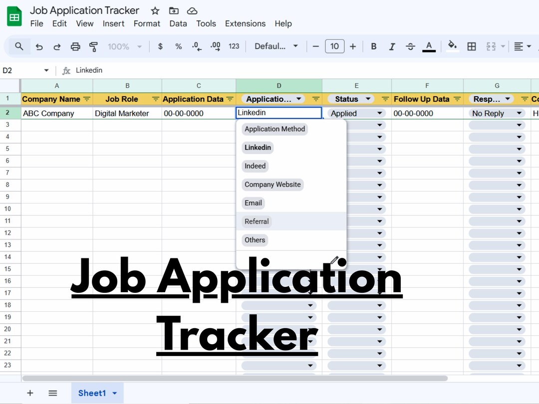 Job Application Tracker Excel Spreadsheet | Job Search Organizer ...