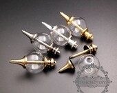 6pcs 20mm glass ball in screwed seal raw brass,silver,bronze,antiqued silver vial pendant DIY glass dome bottle charm supplies 1800257