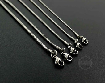 Silver Color Cut To Size 304 Stainless Steel 20 Inch Snake Chain Necklace With Clasp 3mm Wide Chain DIY Snake Necklace Ready To Wear
