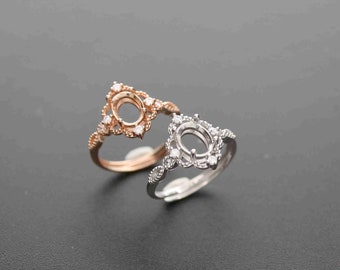163-429143-429 Solid Sterling Silver or 14kt White or Yellow Gold 9x7 Oval blank Swirl Side Set Ring setting Size 7