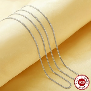 1.4MM Chopin Chain Necklace,Solid 925 Sterling Silver Necklace,Simple Chopin Necklace,DIY Necklace Supplies 16&#39;&#39;+2&#39;&#39; 1322071