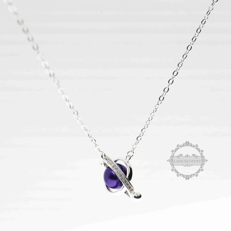 1pcs 9.5mm round bead setting planetary double circles screwed pin solid 925 sterling silver DIY pendant charm necklace 6360507