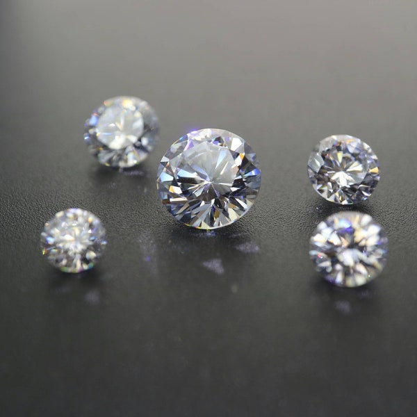 1Pcs 1-15MM Round Moissanite Stone Faceted Imitated Diamond Loose Gemstone for DIY Engagement Ring D Color VVS1 Excellent Cut 4110160