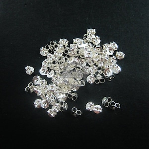 12pcs 5mm 925 sterling silver round earring stud post solid silver earrings back DIY supplies findings 1702059