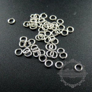 20pcs 20gauge solid 925 sterling silver 4mm single open jumpring DIY jewelry supplies findings 1542009