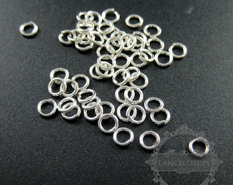 20pcs 20gauge solid 925 sterling silver 4mm single open jumpring DIY jewelry supplies findings 1542009