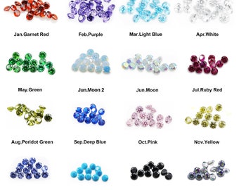 50Pcs 2MM Imitation Birthstone Round Faceted Color Cubic Zirconia CZ Stone DIY Loose Stone Supplies 4110183-2MM