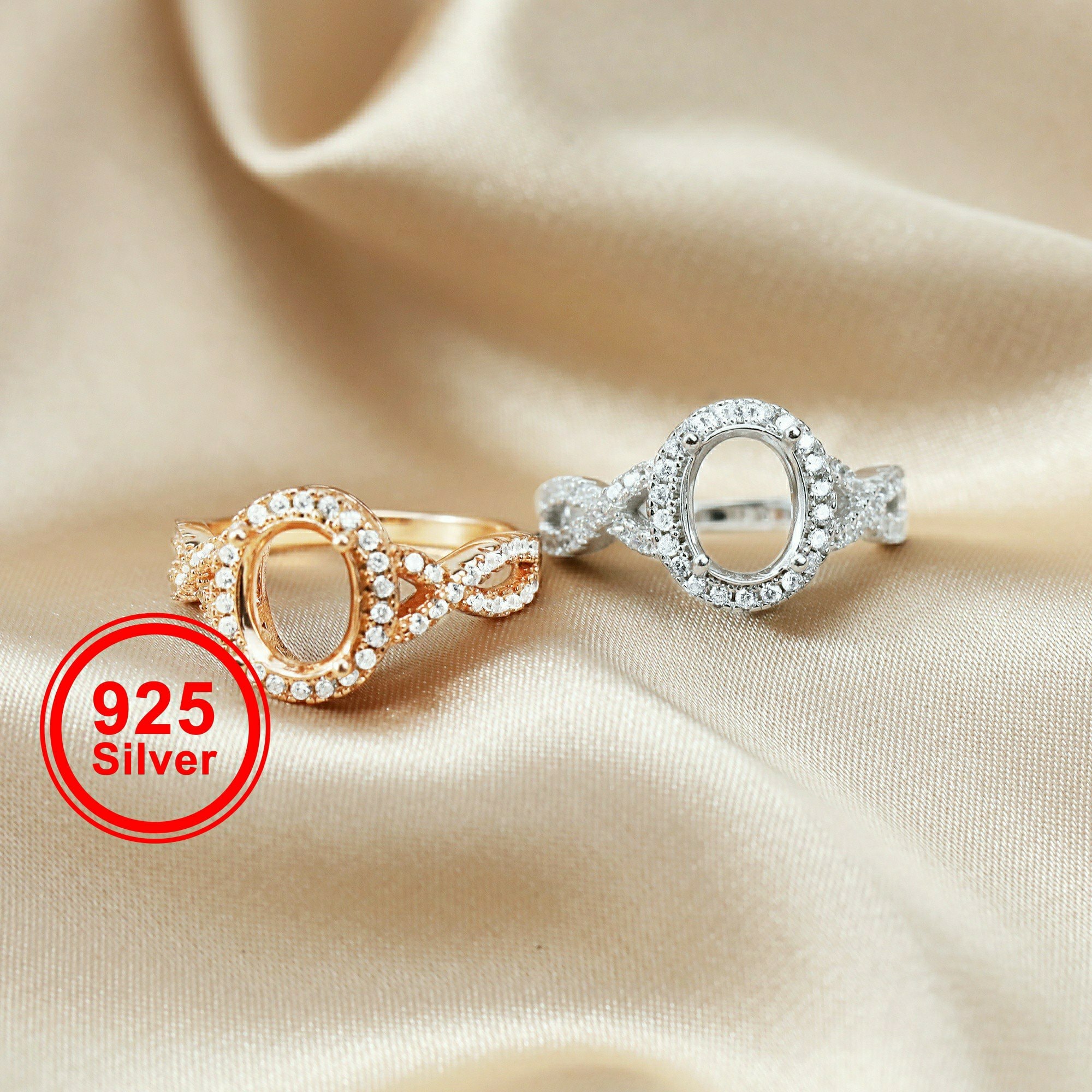 Wire Mount Ring Setting - Solitaire Style, Round, For 9mm To 15mm Stones, Ring Sizes 5-11 (USA Made)
