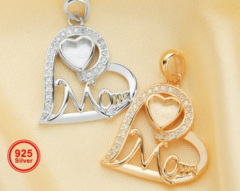 5MM Bezel Keepsake Breast Milk Resin Heart Pendant Settings,solid