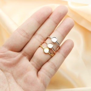 6MM Round Breast Milk Keepsake Resin Ring Bezel Settings,Solid Back Round Ring,Solid 925 Sterling Silver Rose Gold Plated Ring 1215056 image 4