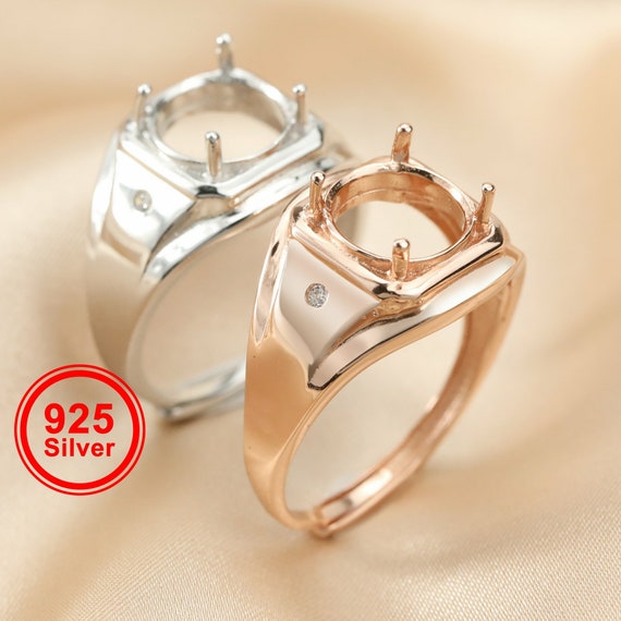 Simple Round Row Of Delicate Zircons 925 Sterling Silver Women's Adjustable  Ring (2 Colors)