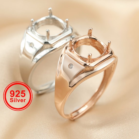 Simple Round Row Of Delicate Zircons 925 Sterling Silver Women's Adjustable  Ring (2 Colors)