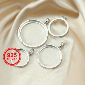 【１着でも送料無料】 925 Solid Prong Round 19-30MM 1pcs Sterling Cabochon Silver アクセサリー