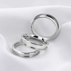 Keepsake Resin Ashes Channel Ring Settings,Channel Bezel Stainless Steel Ring Settings,DIY Jewelry Supplies 1294518