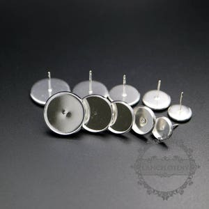 10pcs 8/10/12/14/16MM silver color brass round earrings studs DIY custom earrings supplies 1702153