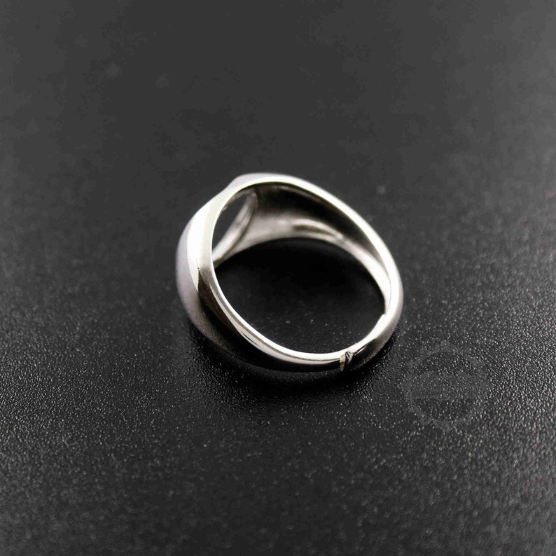 1pcs 12MM round bezel 925 sterling silver ring setting bezel basic ring size diameter 18mm DIY adjustable ring setting 1212031