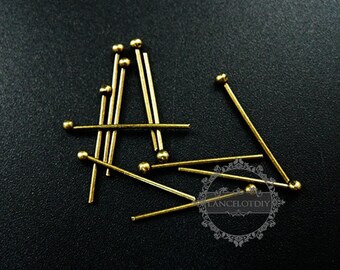 100pcs 20mm vintage style bronze brass 0.8mm thick strong ball head pin DIY beading supplies 1511010