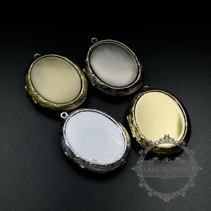 5pcs  30x40MM bezel vintage style brass antiqued silver,bronze,gold,silver oval photo locket pendant charm 1121058