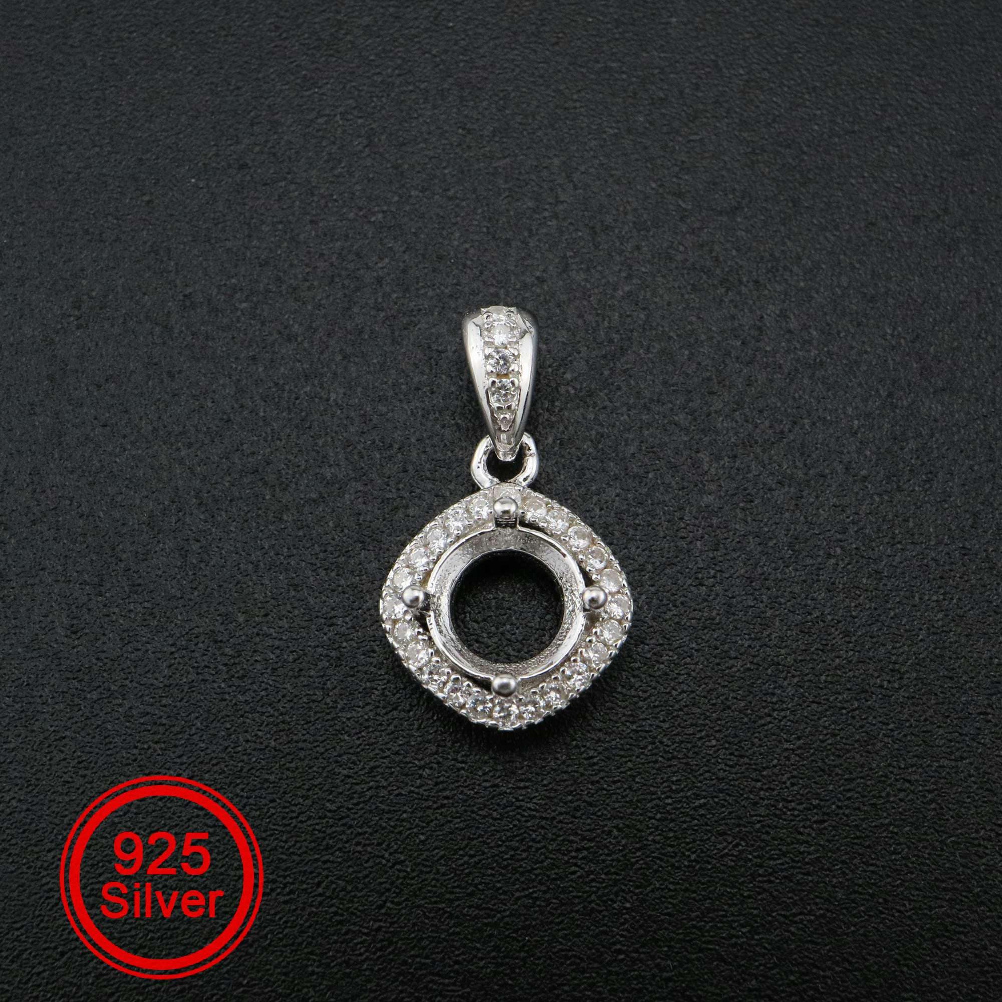 1pcs 6.5MM Round Prong Pendant Settings Solid 925 Sterling Etsy