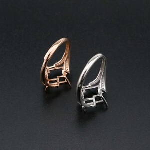 1pcs 10MM Square Prong Ring Settings Blank Adjustable Rose Gold Plated ...