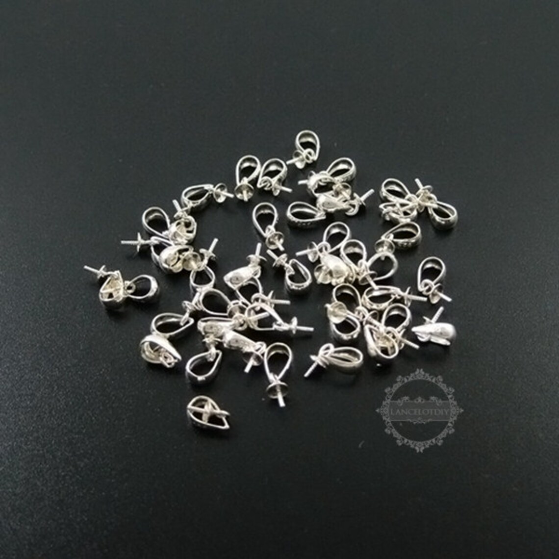 10pcs 36MM 925 Solid Sterling Silver Pendant Charm Bail for Etsy
