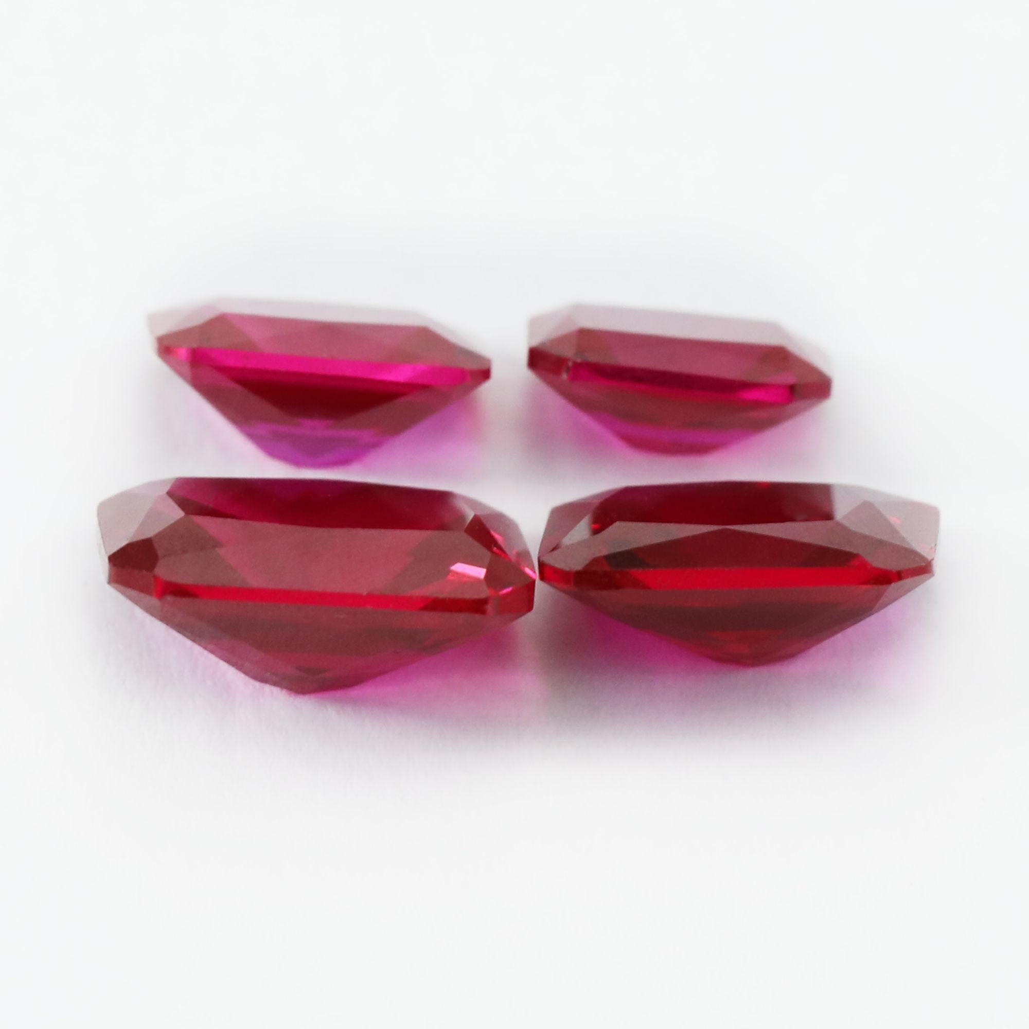 1pcs Lab Created Radiant Cut Rectangle Ruby July Birthstone Red Faceted ...