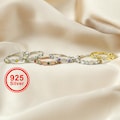 Half Band Keepsake Breast Milk Resin Ring Settings Solid 925 Sterling Silver 2x4MM Marquise Bezel CZ Birthstone Stackable Ring 1294219
