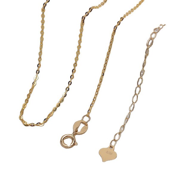 0.9MM Solid 18K Yellow Gold Necklace,au750 Necklace,18k Gold 0.9MM Solid 18K Yellow Gold Necklace,au750 Necklace,18k Gold