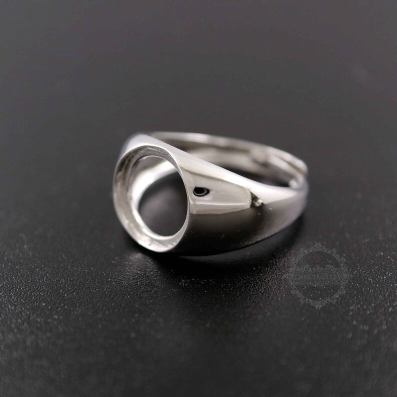 1pcs 12MM round bezel 925 sterling silver ring setting bezel basic ring size diameter 18mm DIY adjustable ring setting 1212031
