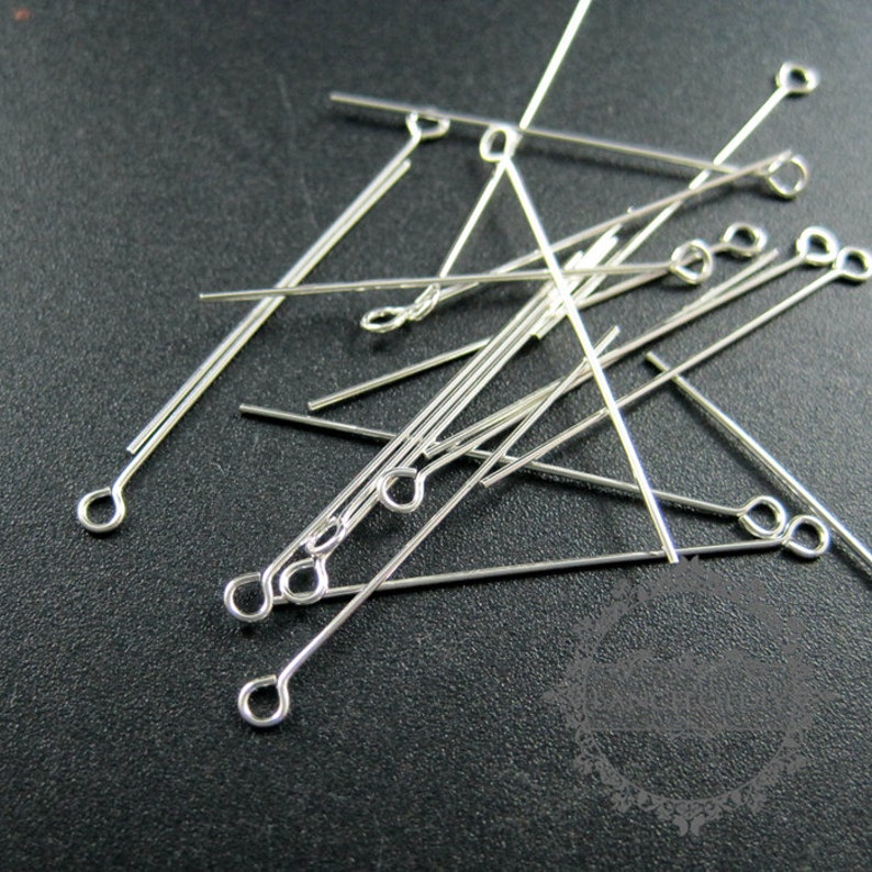 20pcs 0.5x30mm 24gauge solid 925 sterling silver loop pin 9 Etsy