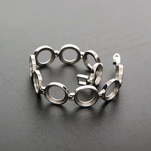 1Pcs Oval and Round Bezel Solid 925 Sterling Silver Bracelet Settings DIY Supplies 1900212 image 5