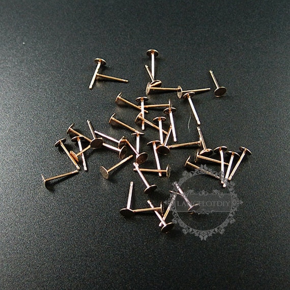 10pcs 4mm Rose Gold Plated 925 Sterling Silver Round Base Etsy