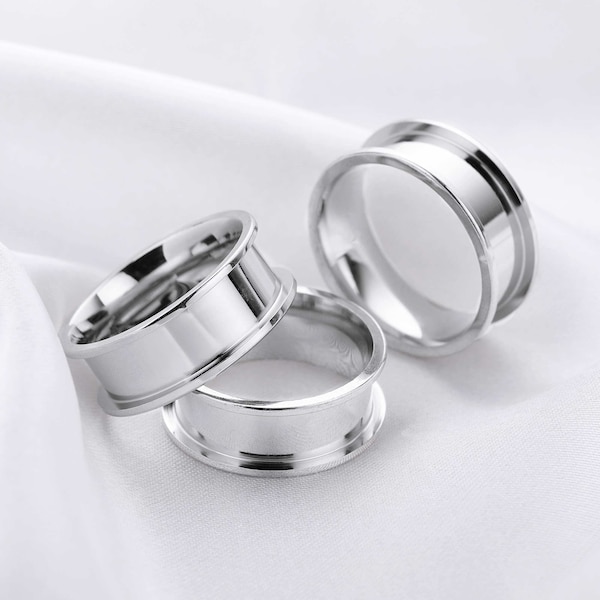 6MM Keepsake Mens' Resin Ashes Channel Ring Settings,Channel Bezel Stainless Steel Ring Settings,Cremation Ring,Memorial Ring 1294519