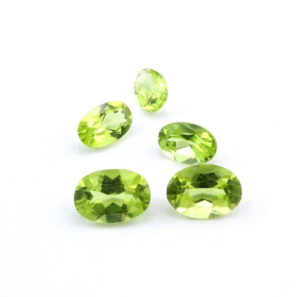 Oval Green Peridot August Birthstone Faceted Cut Loose Gemstone Natural Semi Precious Stone DIY Jewelry Supplies 4120122