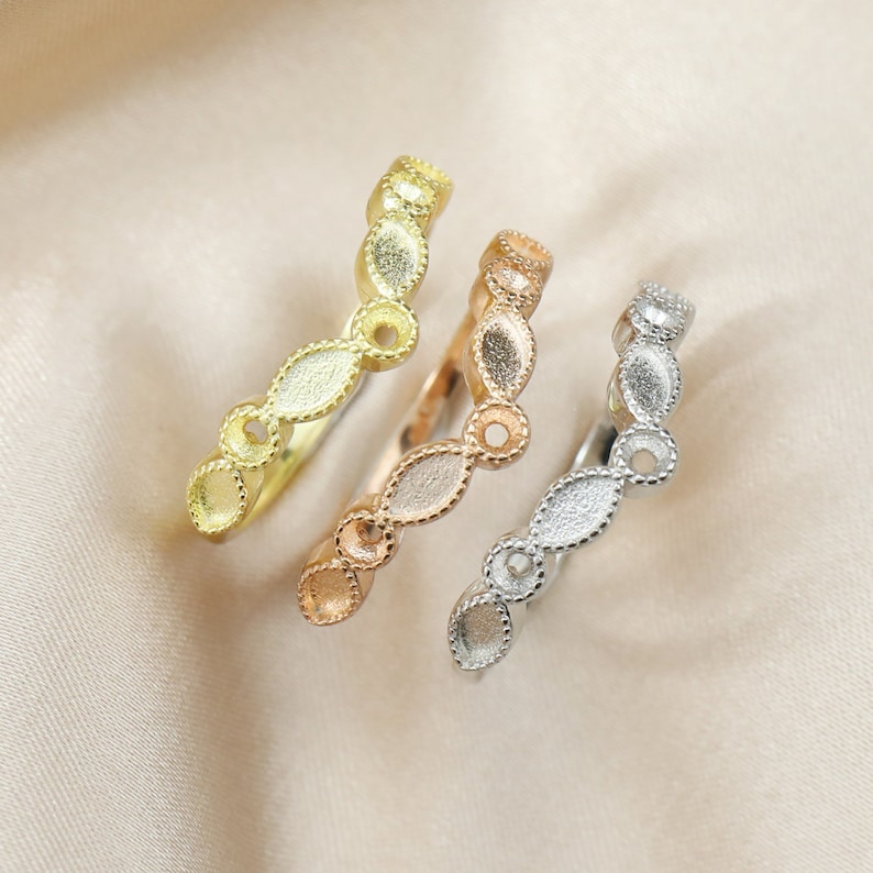 Keepsake Breast Milk Resin Ring Settings Art Deco Solid 925 Etsy