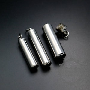 3pcs 316L stainless steel perfume tube box screw top wish vial pendant charm DIY jewelry supplies 1162001