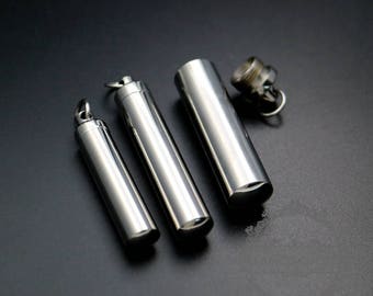 3pcs 316L stainless steel perfume tube box screw top wish vial pendant charm DIY jewelry supplies 1162001